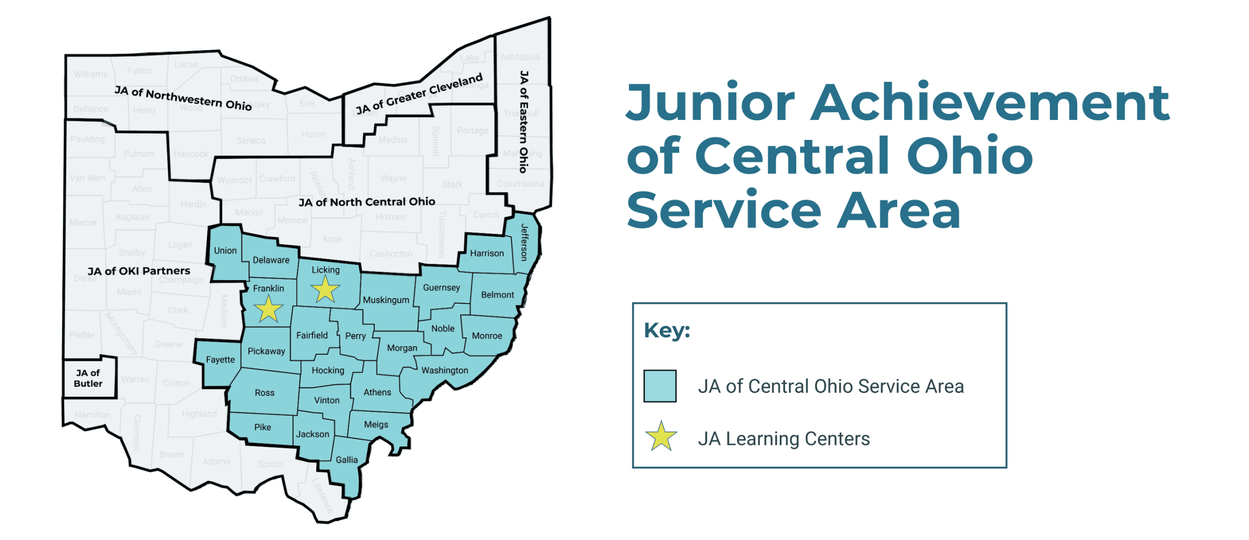 JA of Central Ohio Service Area